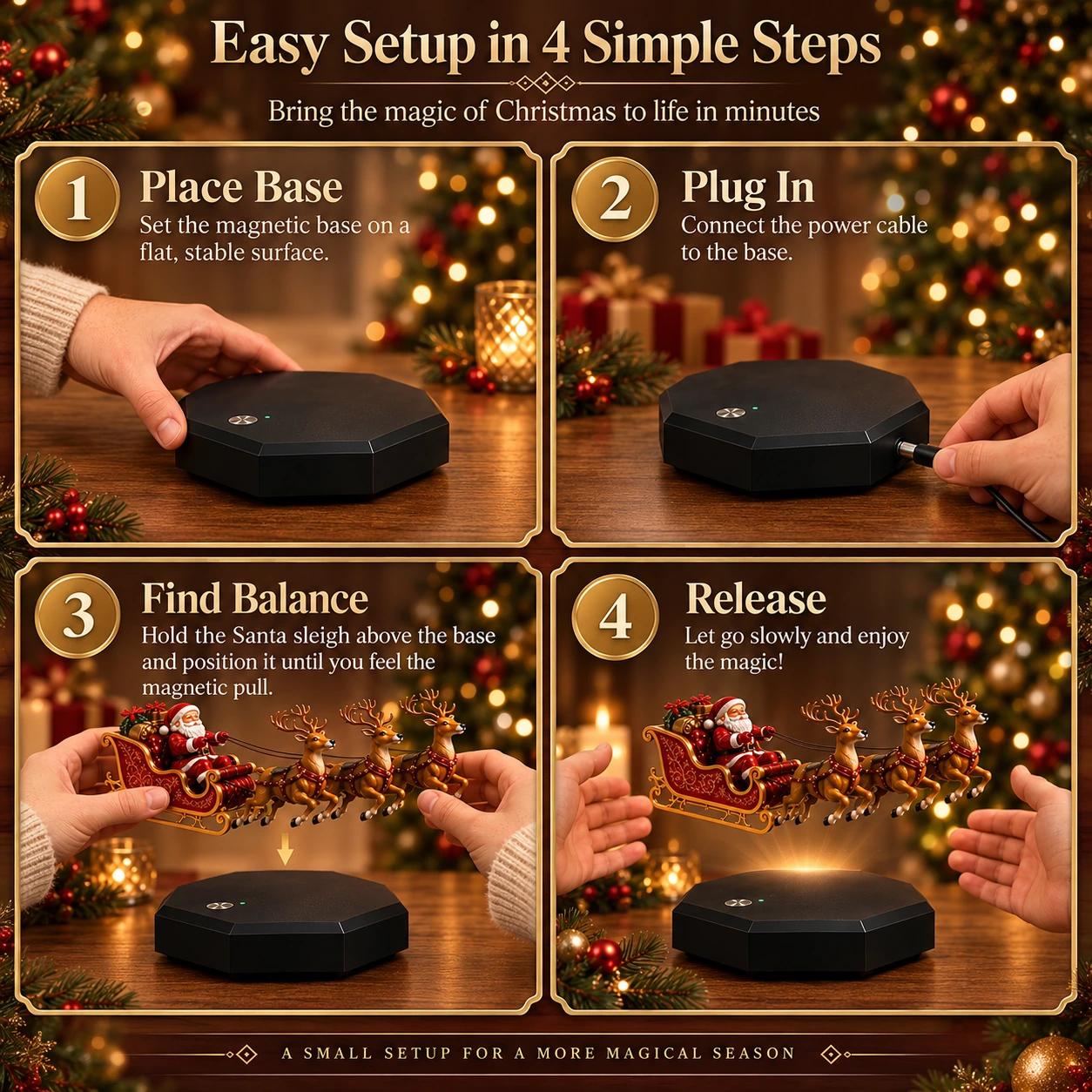 Magnetic Floating Christmas Sleigh™