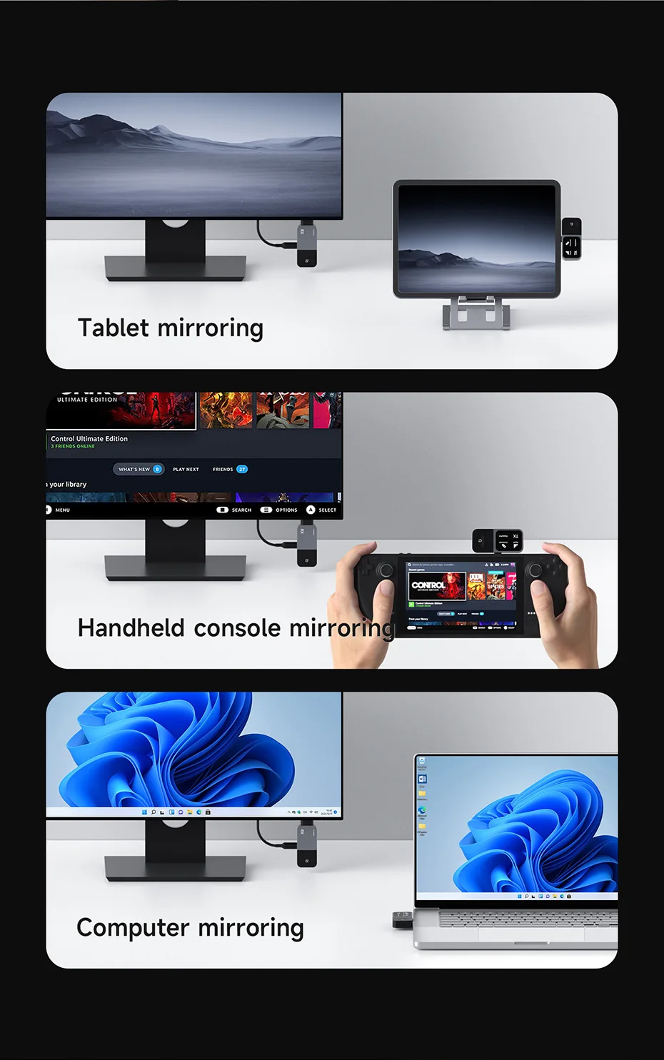 Hagibis GA10 Wireless Display Adapter USB-C Transmitter & HDMI Receiver
