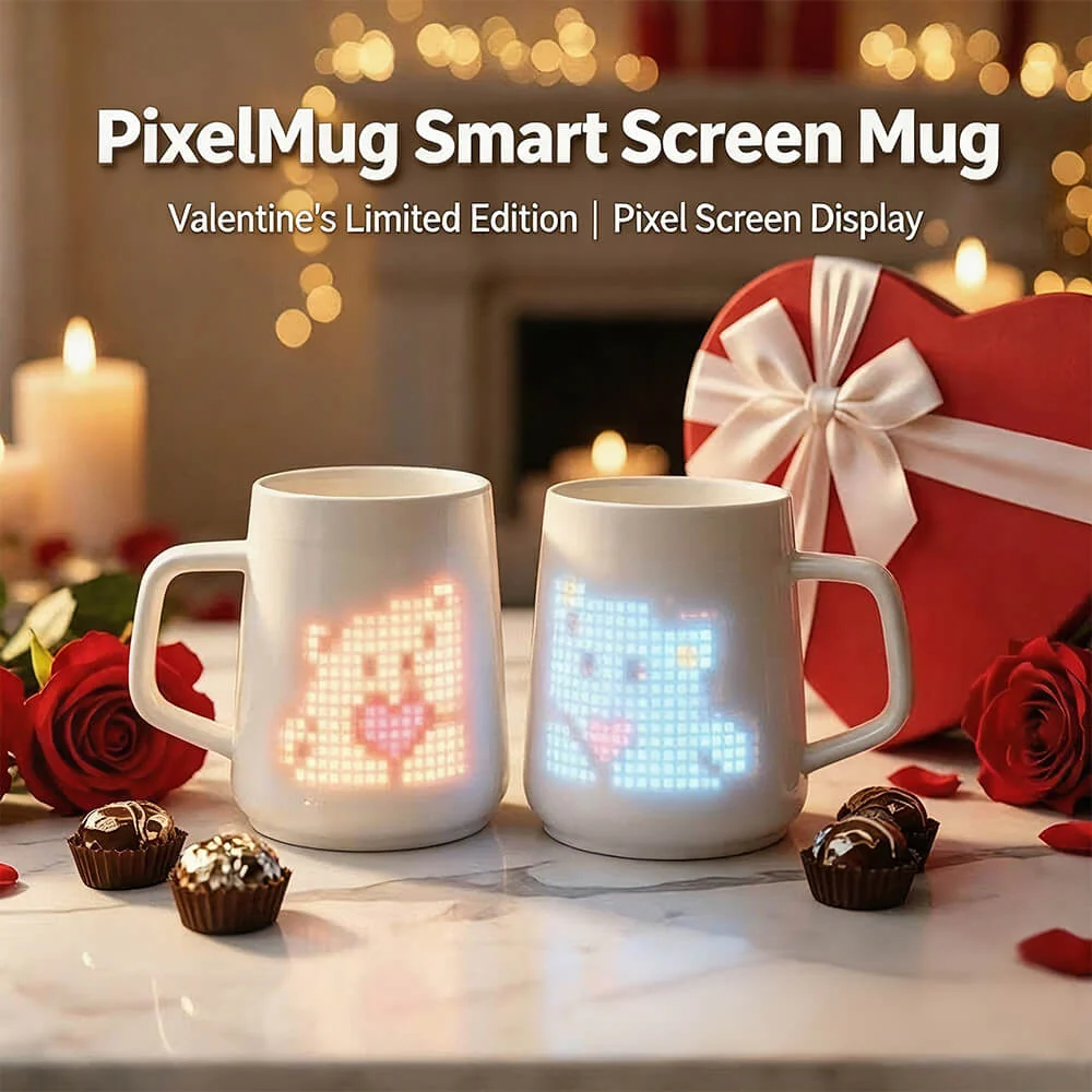 LED Pixel Smart Mug App-controlled DIY Animation Ceramic Cup Interactive