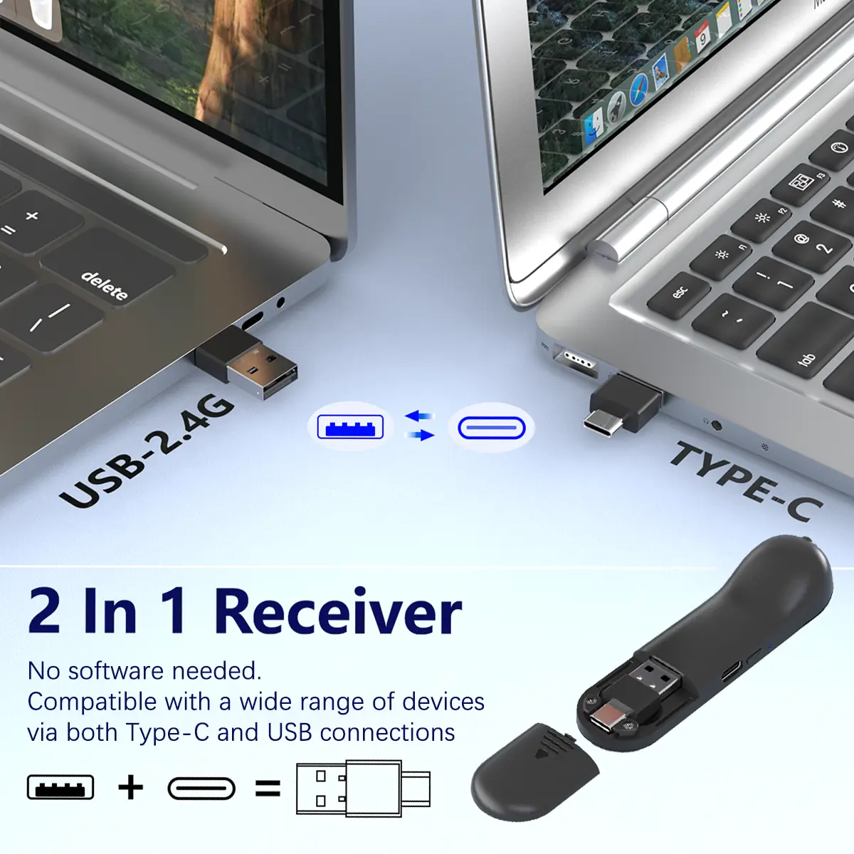 Wireless Presentation Clicker with Touchpad Mouse, Red Laser Pointer and TikTok Scrolling Remote