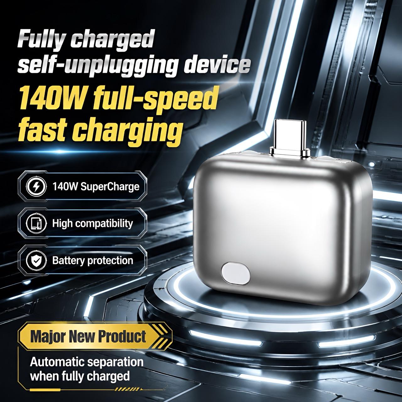 140W Type-C Physical-Disconnect Battery Guard - Auto & Self-Eject Charger. Smart Auto-Stop Charging Accessory for Mobile Smartphones. Laptops. Tablets. Anti-Overcharge Tech for Safe Overnight Use. Gift for Chargeable Devices 140W Type-C Physical-Disconnect Battery Guard - Auto & Self-Eject Charger. Smart Auto-Stop Charging Accessory for Mobile Smartphones. Laptops. Tablets. Anti-Overcharge Tech for Safe Overnight Use. Gift for Chargeable Devices