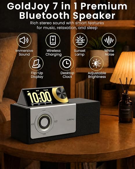 Wireless Bluetooth Speaker—doubles as a charging dock; suitable for home use or as a sleep-aid gift.
