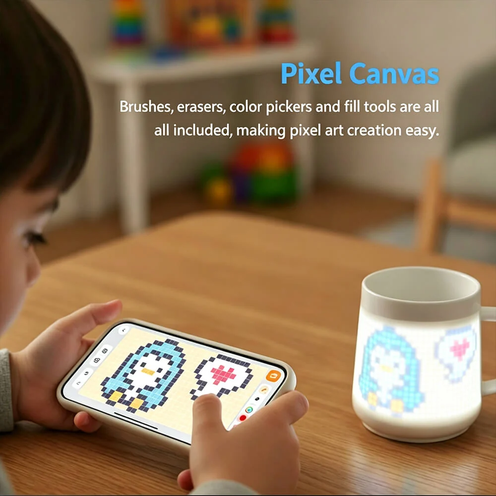 LED Pixel Smart Mug App-controlled DIY Animation Ceramic Cup Interactive