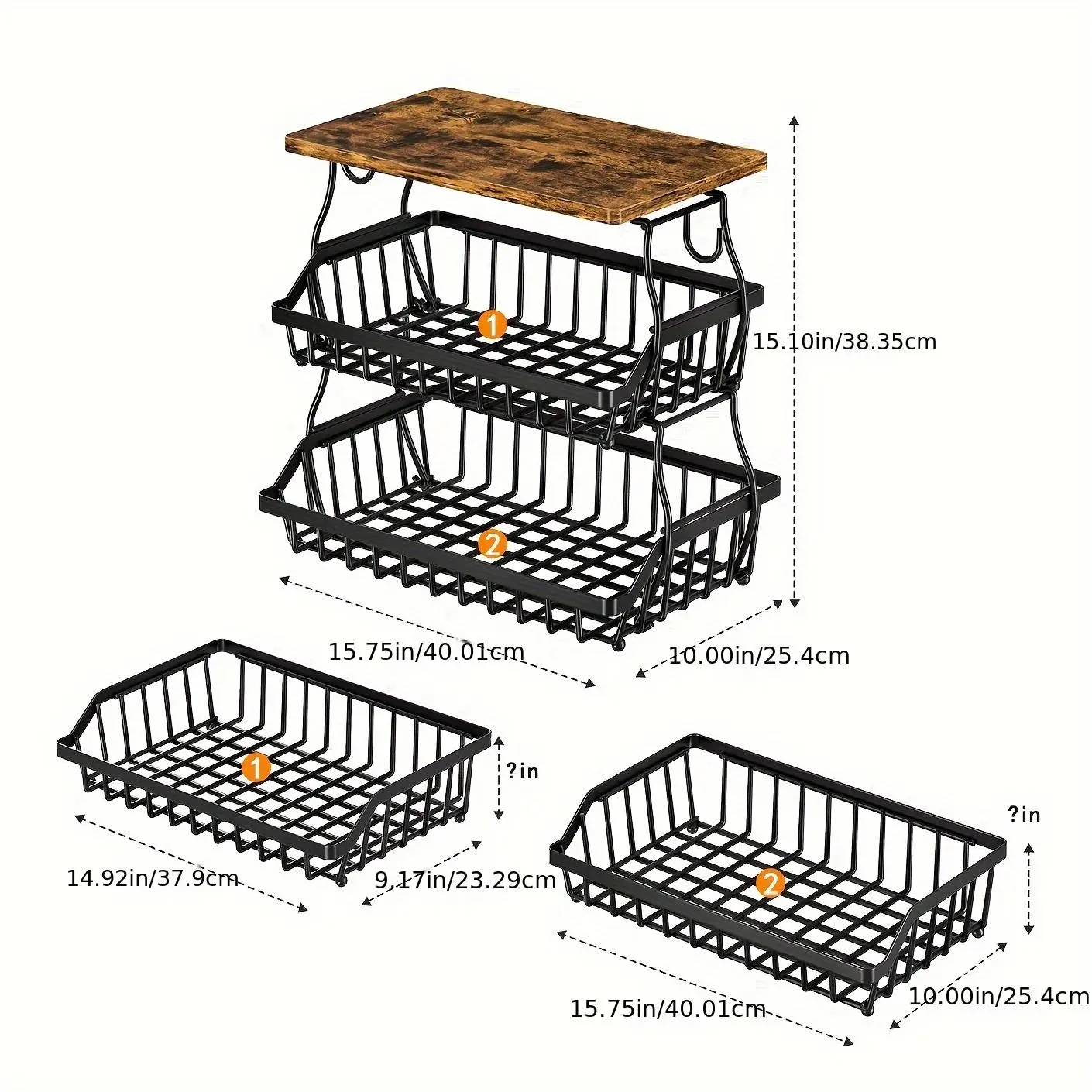 Multi-tier Metal Storage Basket