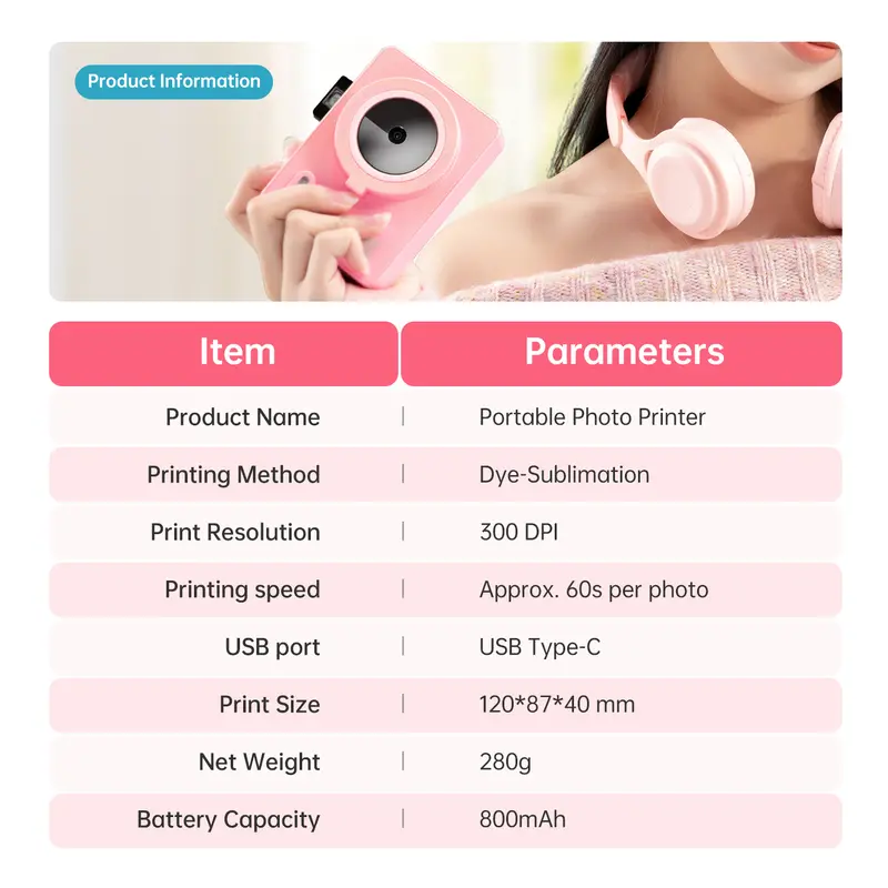 Z5s 2-in-1 Portable Instant Camera & Phone Printer
