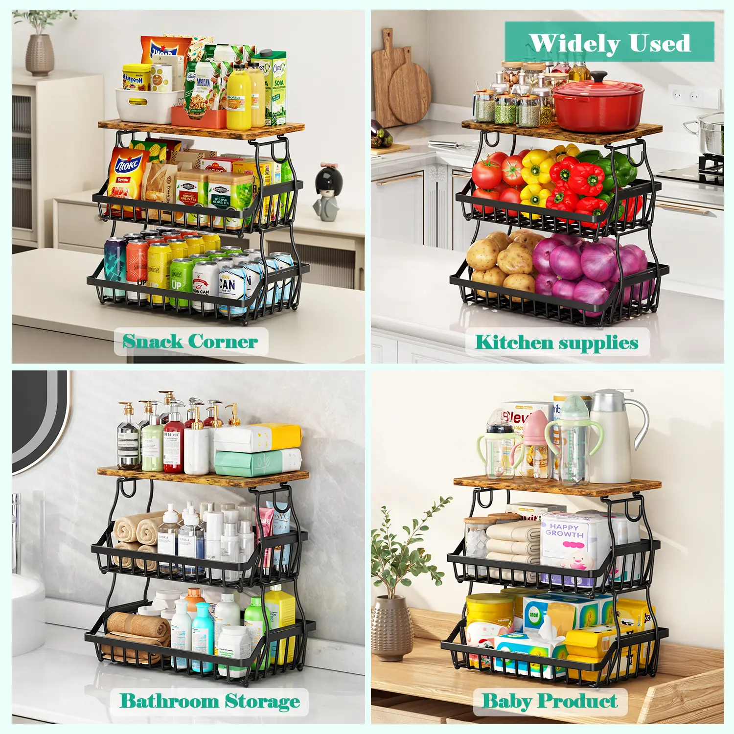 Multi-tier Metal Storage Basket