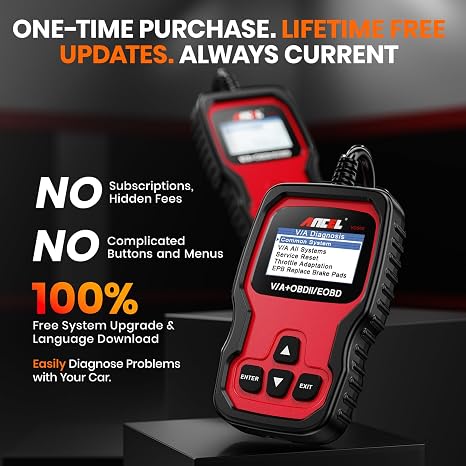 OBD2 diagnostic tool compatible with Volkswagen, Audi, Škoda, and SEAT models; supports reading and clearing fault codes.