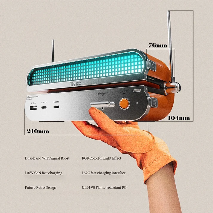 Wireless Radio Hub 140W GaN Charging Station