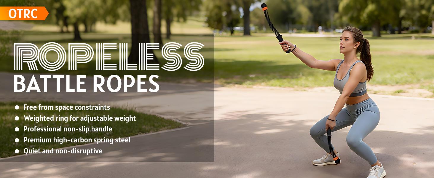 FINDAMAZE Cordless Battle Ropes for Home Gym - Cordless Training Rope Fitness Equipment for Men & Women, Weighted Workout Ropes for HIIT, No-Jump Full-Body Exercise, Ideal for Fitness Enthusiasts Workout Equipment Training Equipment & Festival Gift