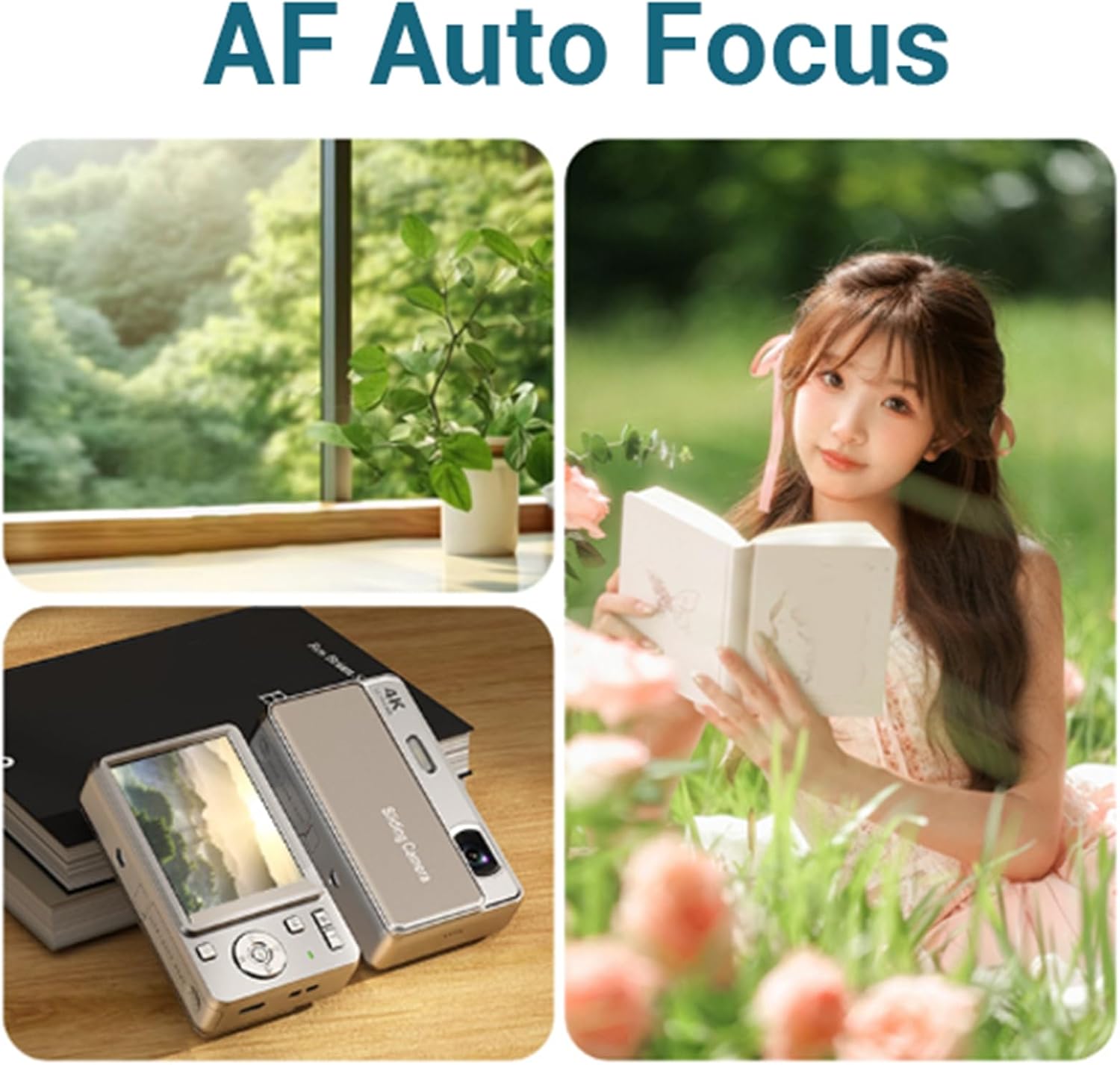 Digital camera, 64MP high-definition autofocus 4K retro sliding-cover camera.