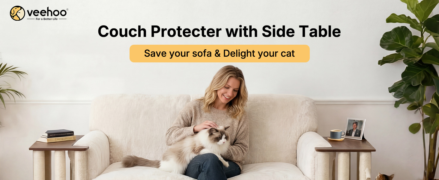 cat couch protector with side table