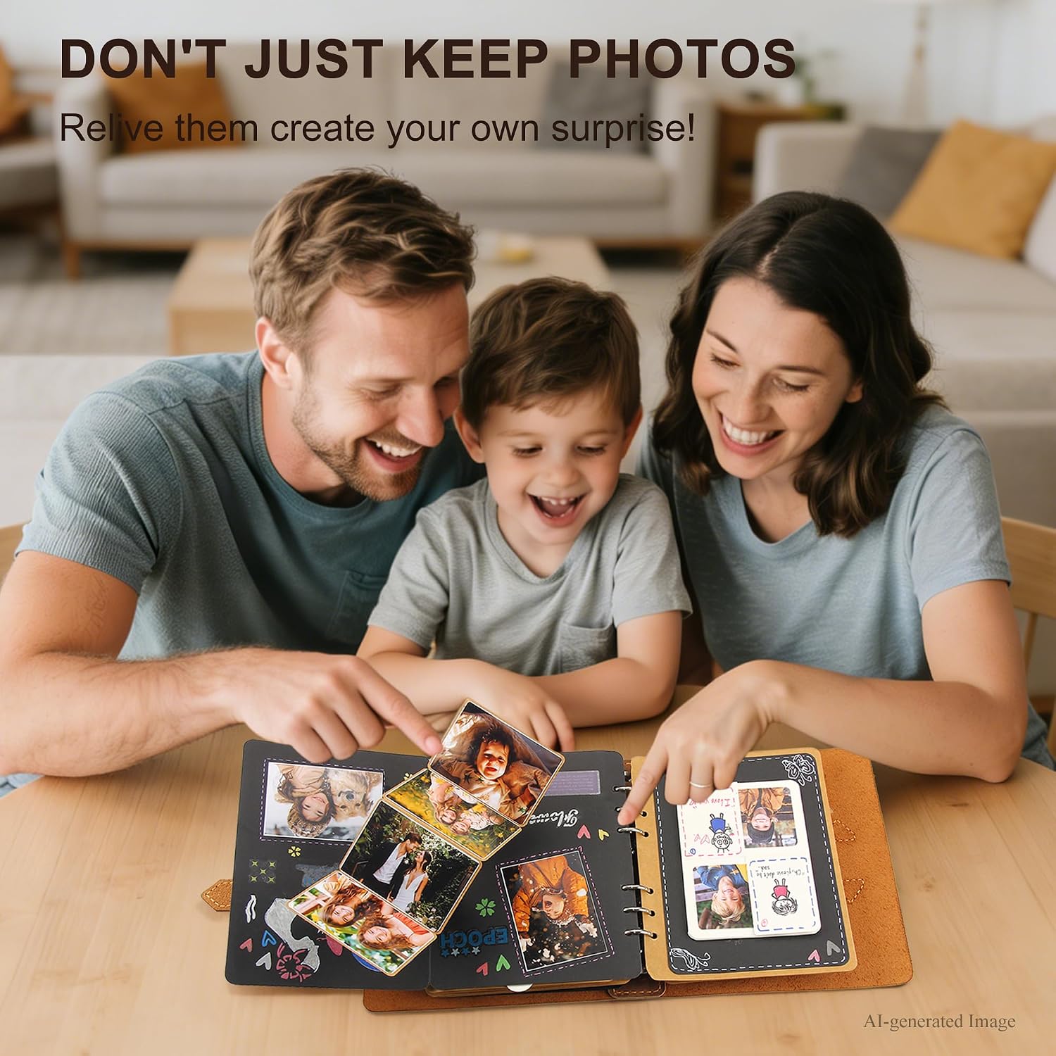Handmade Genuine Leather Scrapbook Album—A DIY 3D Interactive Keepsake for Wedding, Baby, and Family Photos