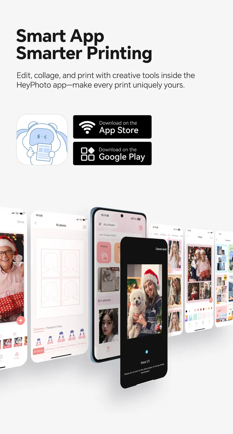 Hanin Z5S Instant Print Camera & 2x3 Portable Bluetooth Photo Printer for iPhone & Android, Full-Color Dye-Sub Ink-Free Printing, Print from Phone or Camera, for Travel, Party, Couple & Family Photos, GiftedInLove
