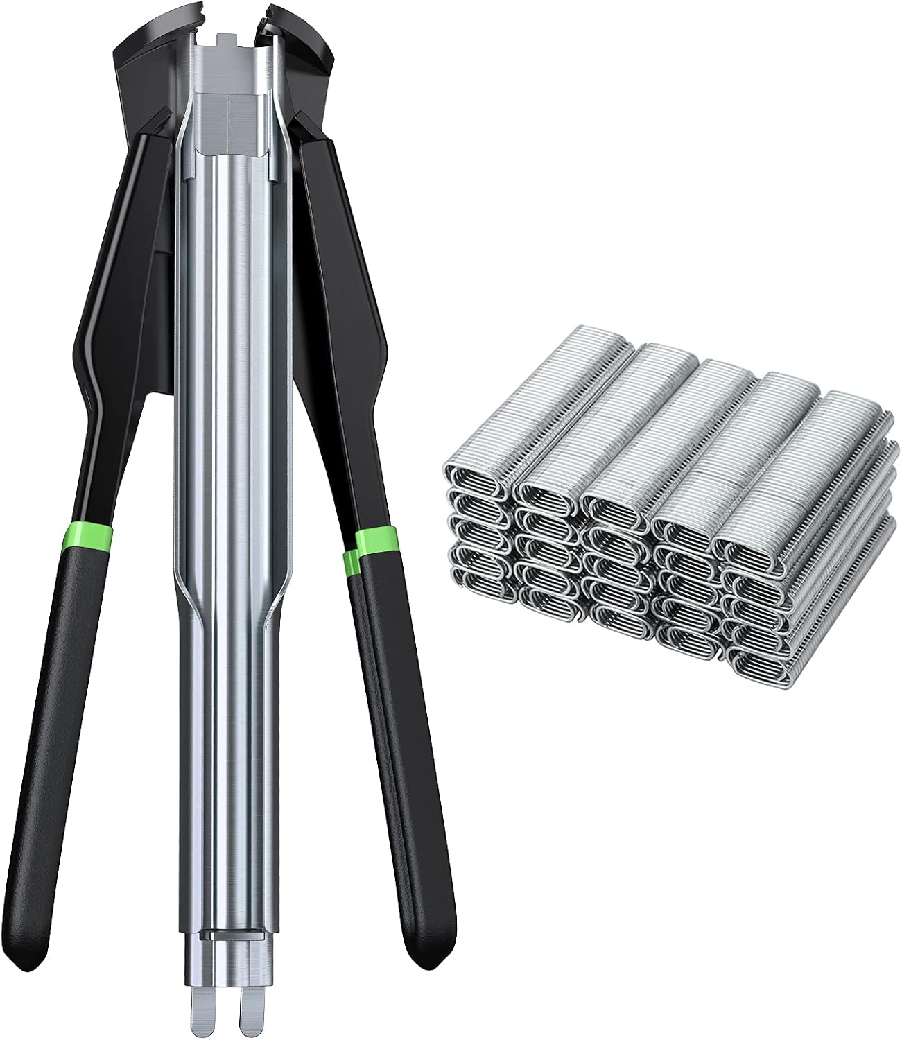 Hog Ring Pliers Kit with 2500pcs Rings Auto-Feed 50pcs Magazine