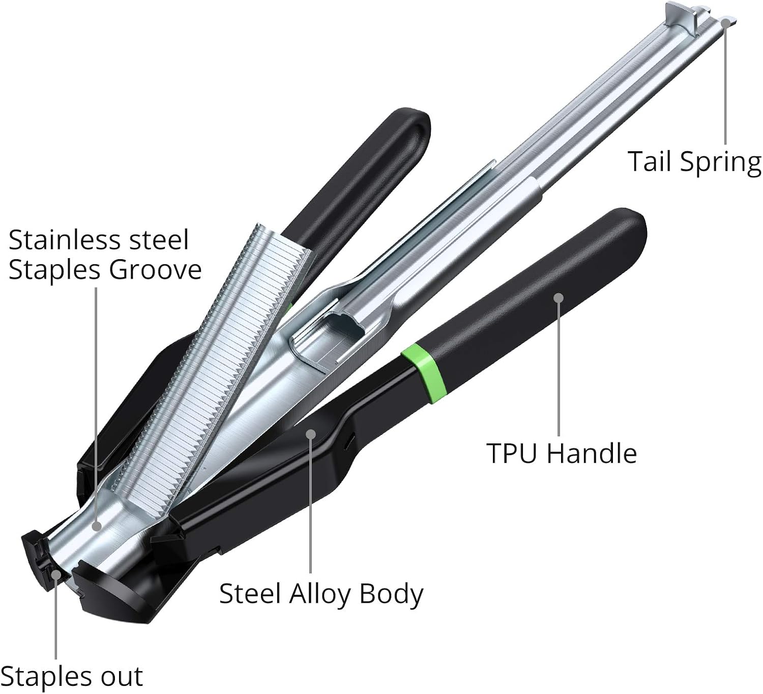 Hog Ring Pliers Kit with 2500pcs Rings Auto-Feed 50pcs Magazine