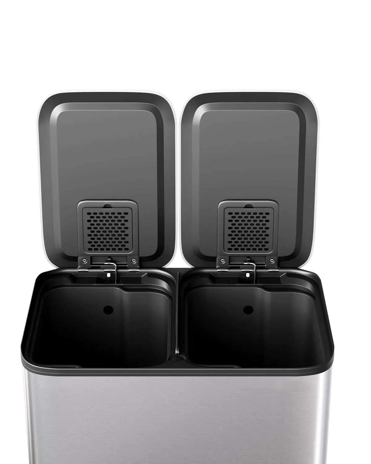 Stainless Steel Double Trash Can with Lid 