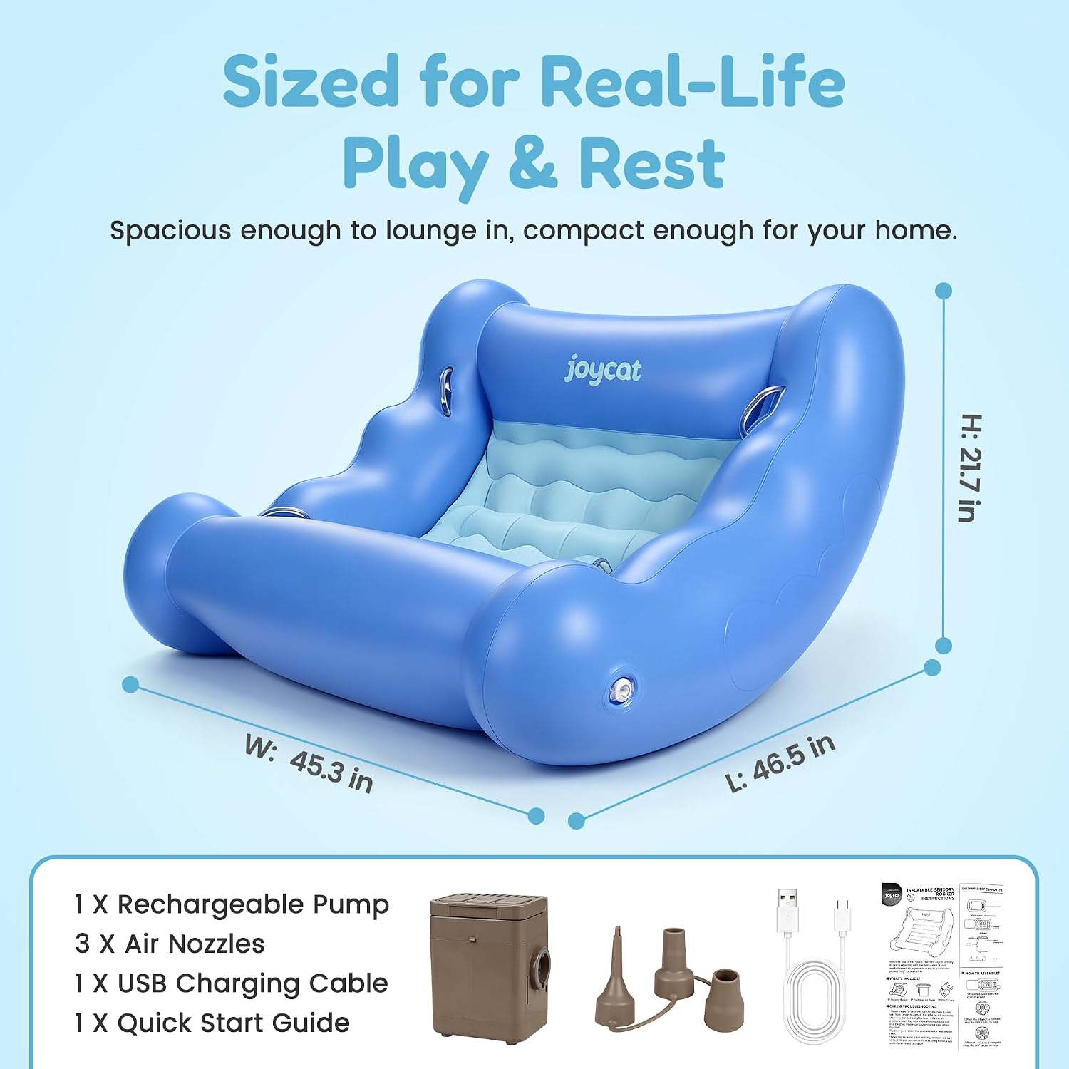 Inflatable Sensory Rocking Chair for Kids, Sensory Chair for ADHD