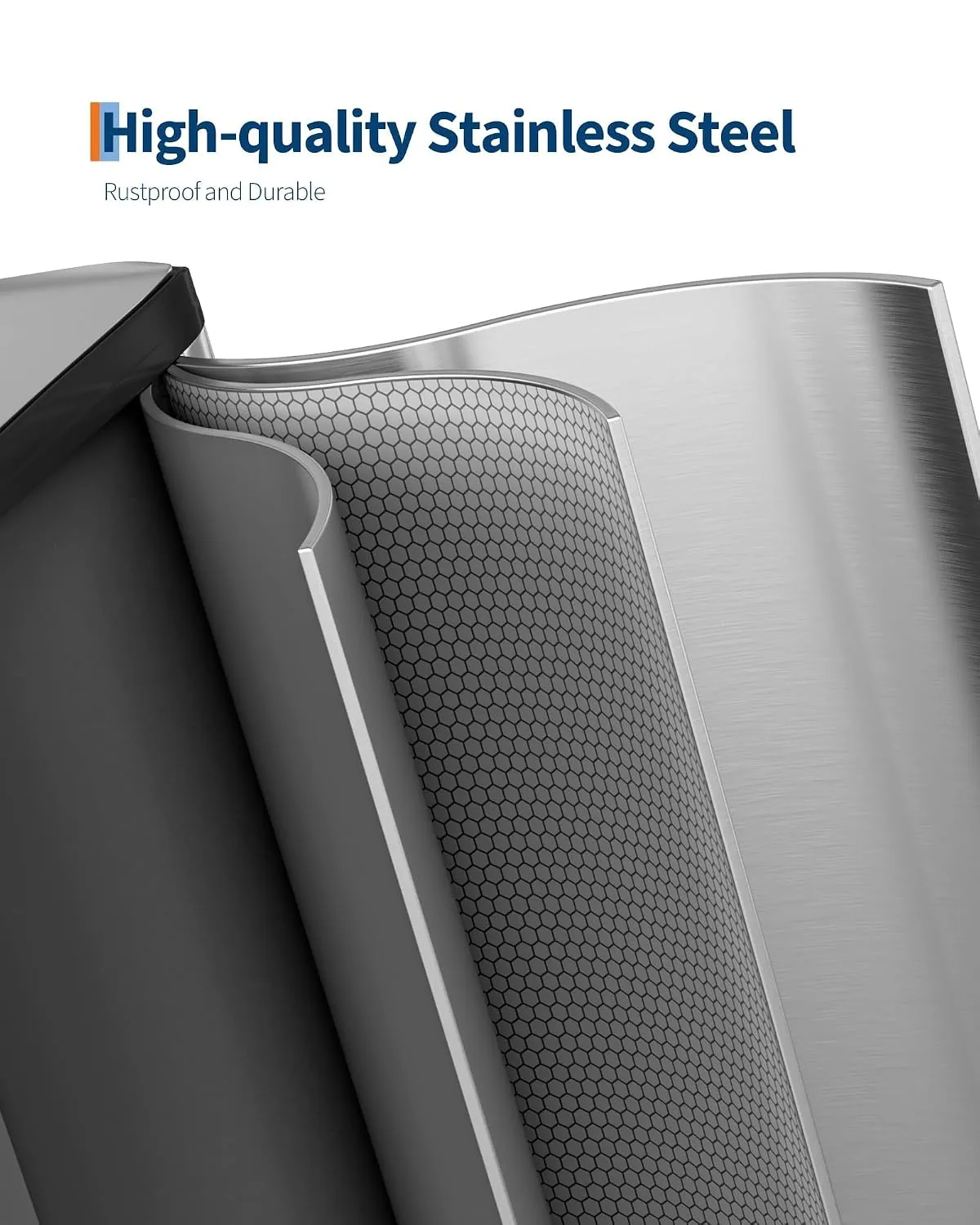 Stainless Steel Double Trash Can with Lid 