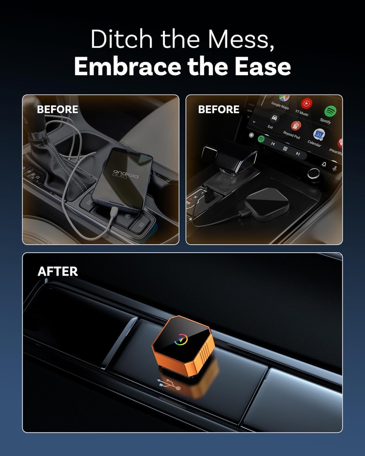 2026 Model Mini Wireless CarPlay Adapter — Upgrade from Wired to Wireless CarPlay and Android Auto