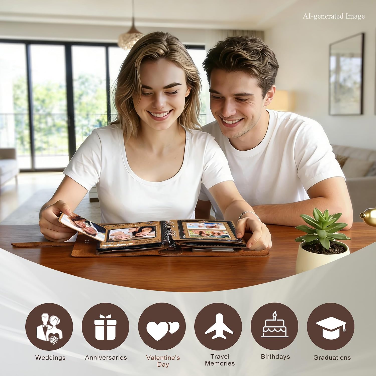 Handmade Genuine Leather Scrapbook Album—A DIY 3D Interactive Keepsake for Wedding, Baby, and Family Photos