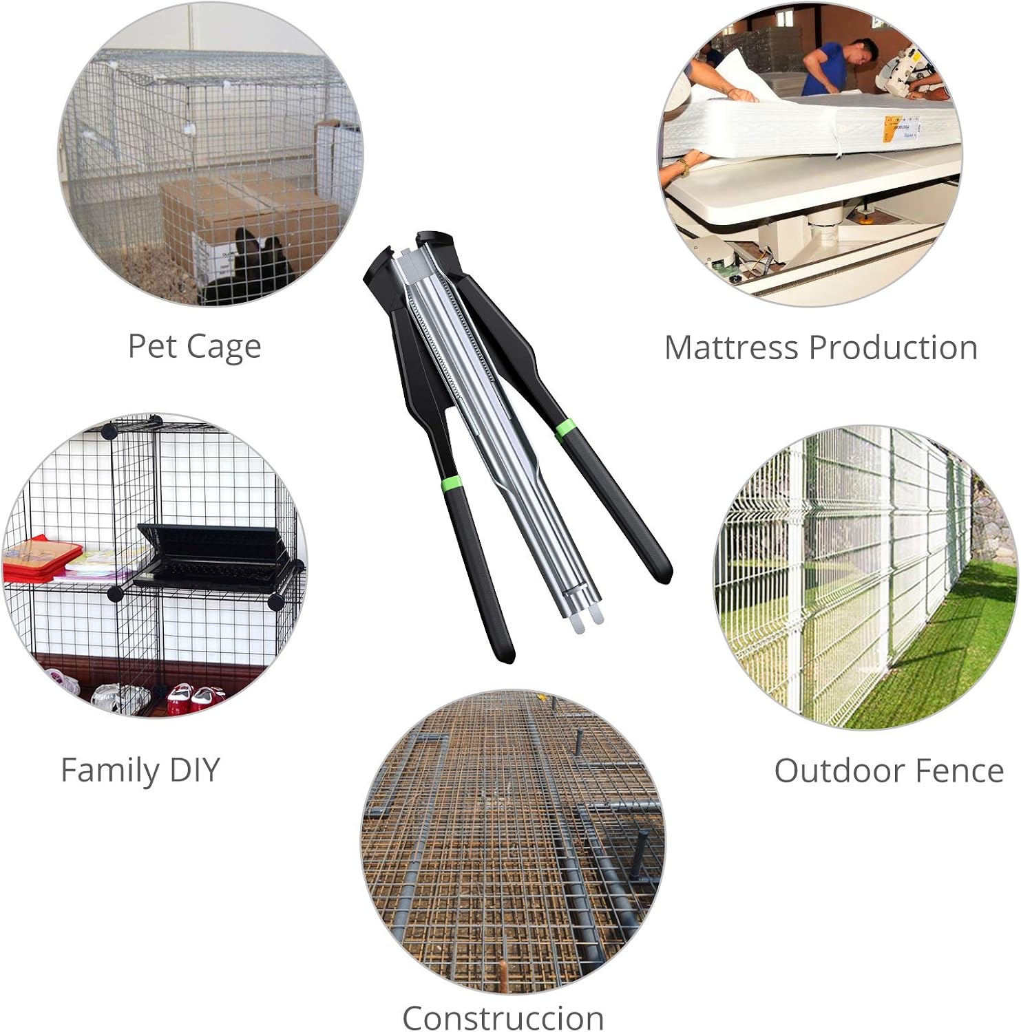 Hog Ring Pliers Kit with 2500pcs Rings Auto-Feed 50pcs Magazine
