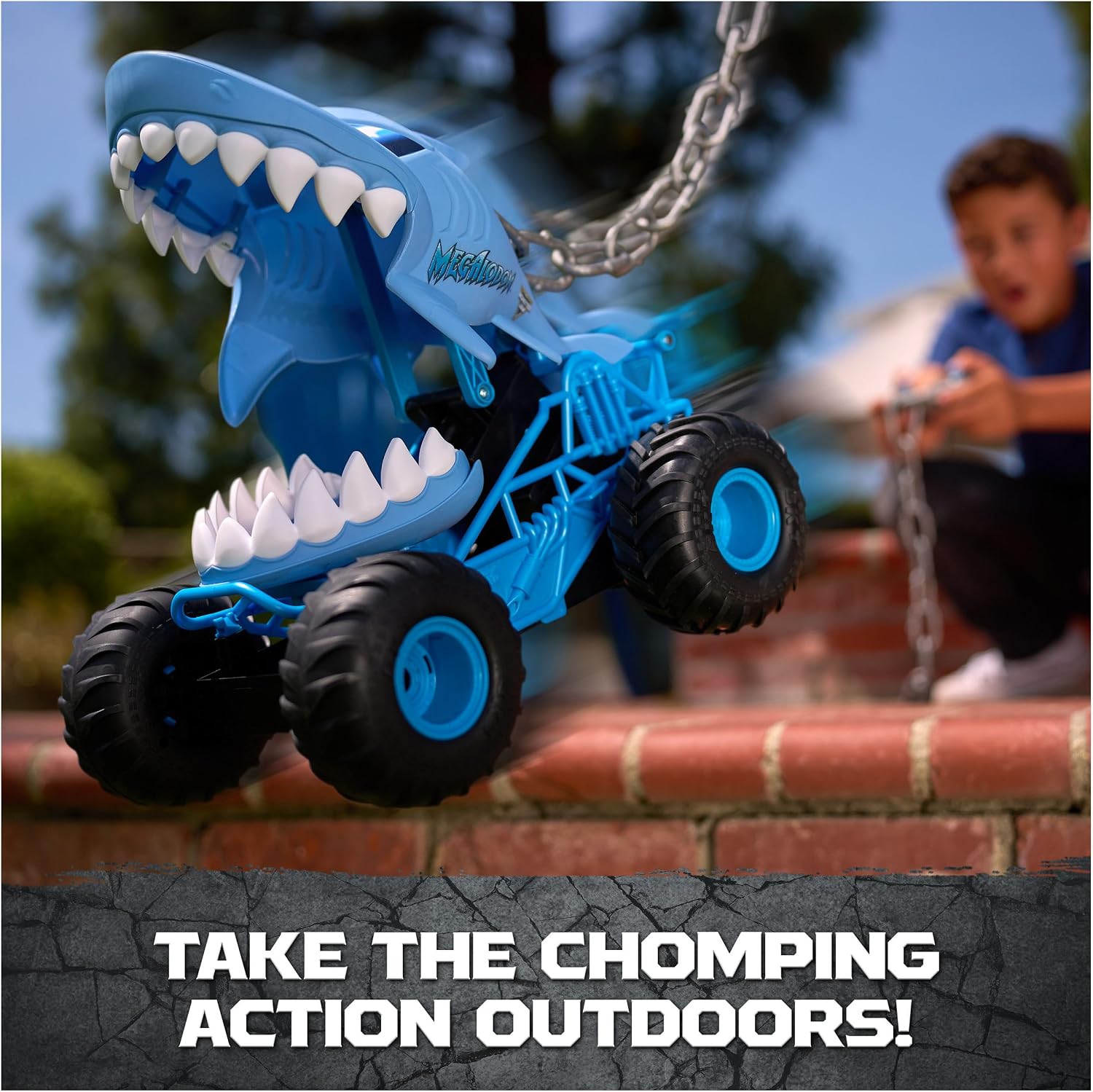 Monster Jam Chomping Megalodon RC Toy Monster Truck, 1:15 Scale