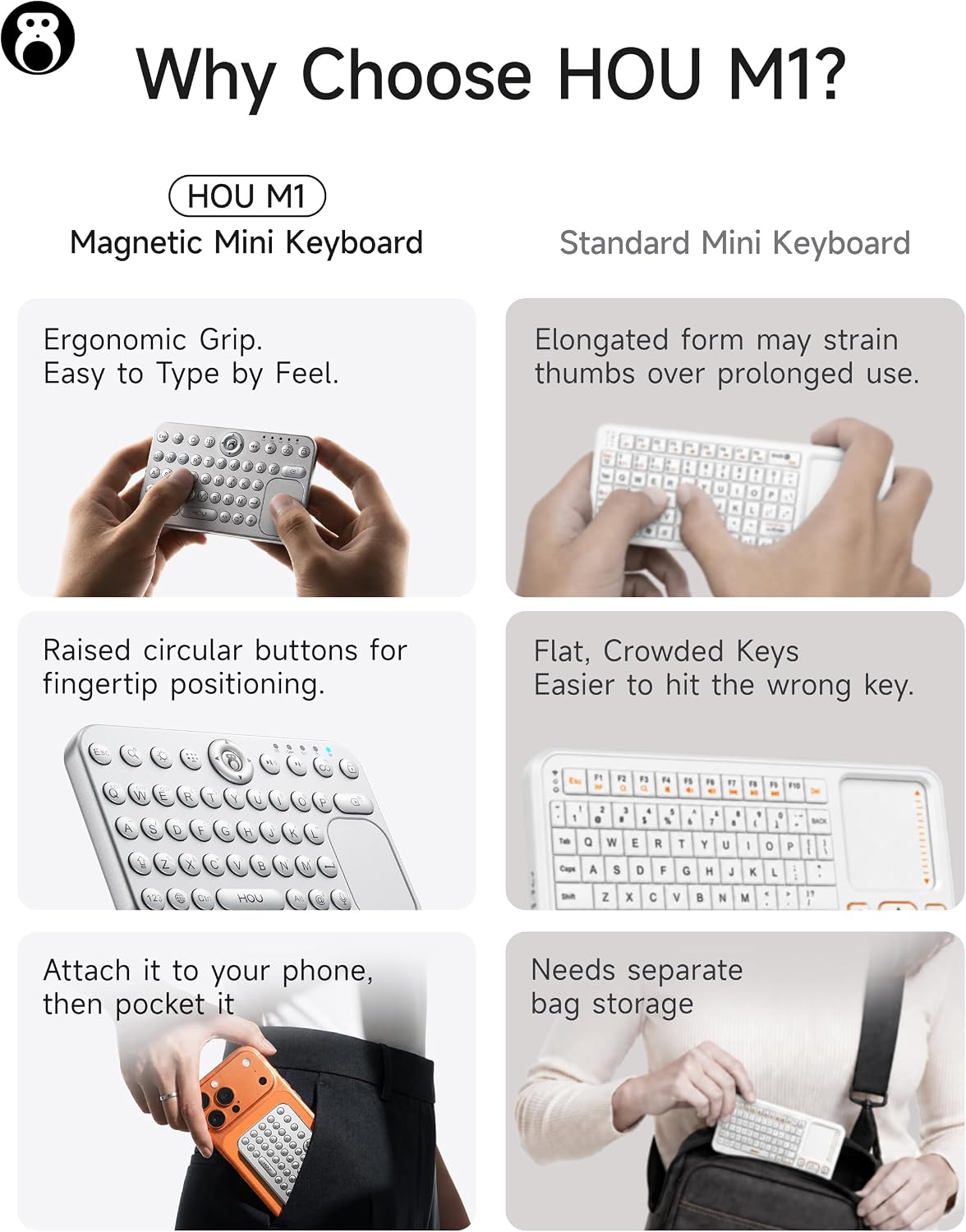 Mini Bluetooth Keyboard, Magnetic Portable ，Touchpad& 7-Color Backlight