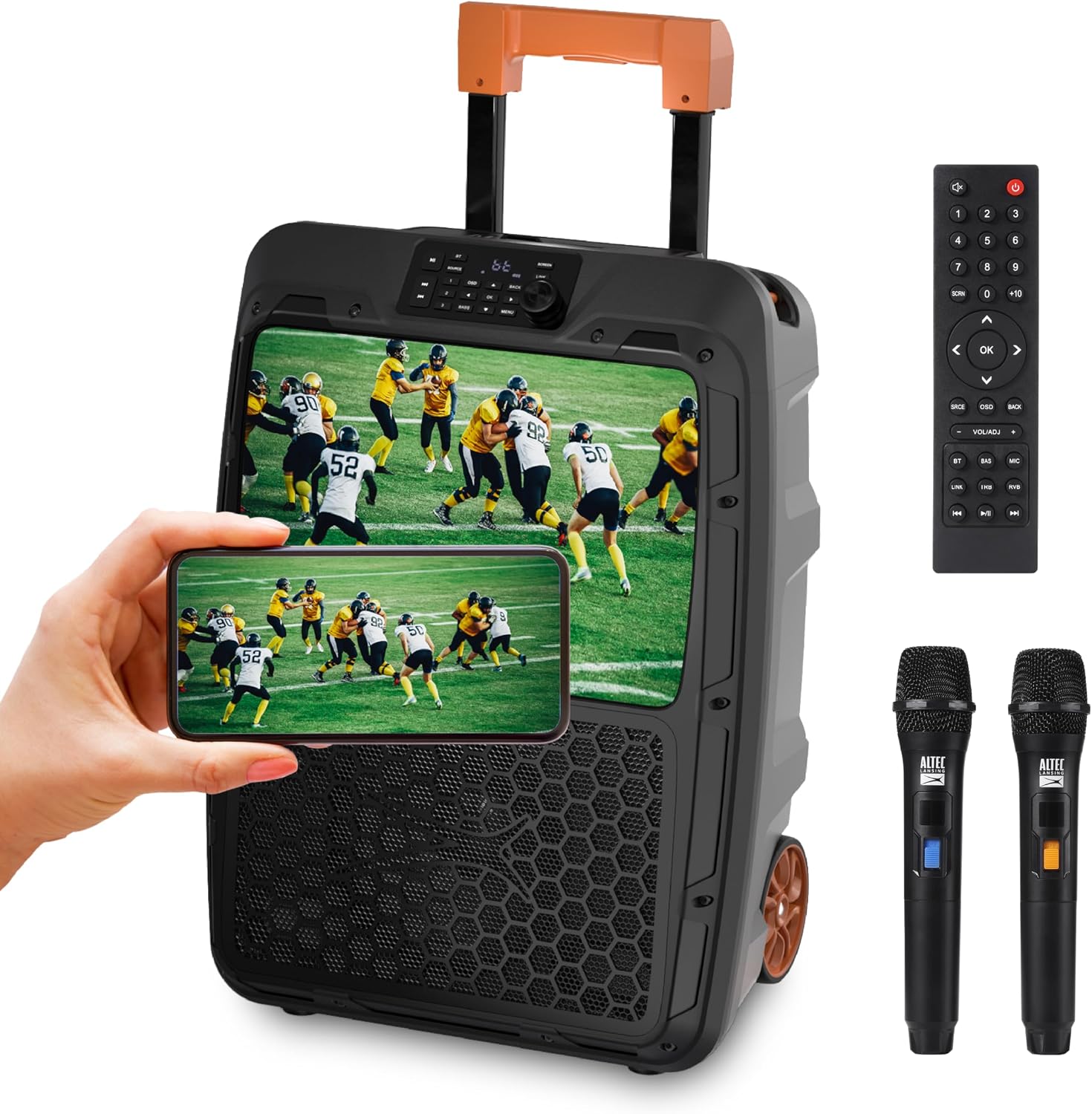 Portable Bluetooth Speaker with 14” 1080P Display