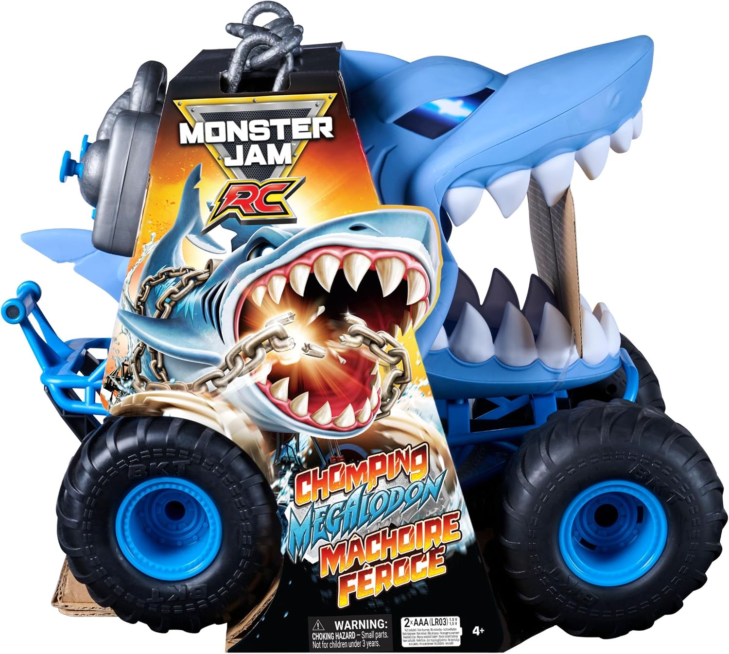 Monster Jam Chomping Megalodon RC Toy Monster Truck, 1:15 Scale