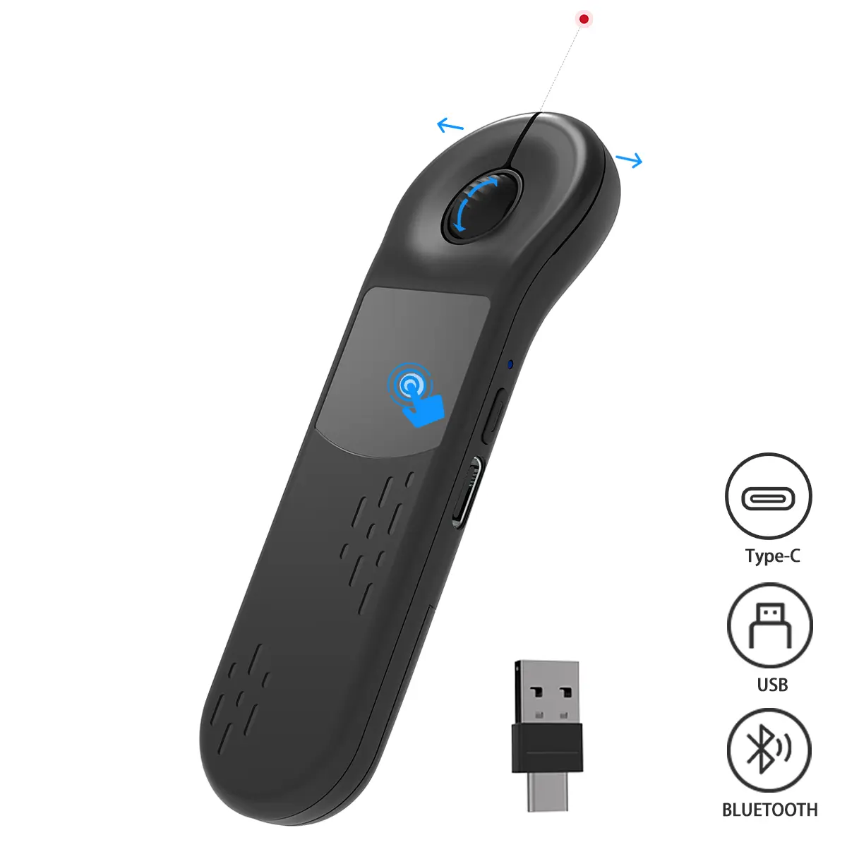 Wireless Presentation Clicker with Touchpad Mouse, Red Laser Pointer and TikTok Scrolling Remote