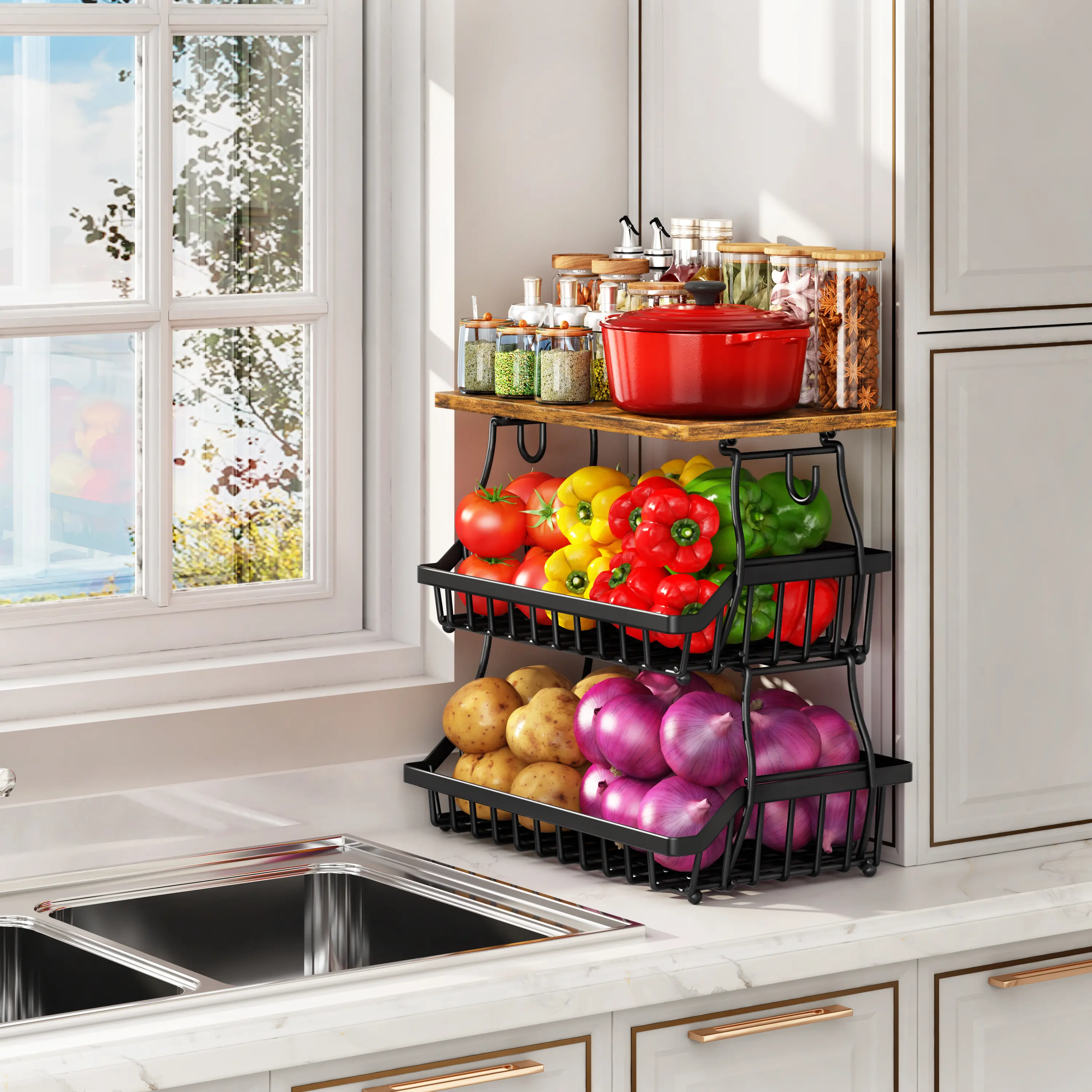 Multi-tier Metal Storage Basket