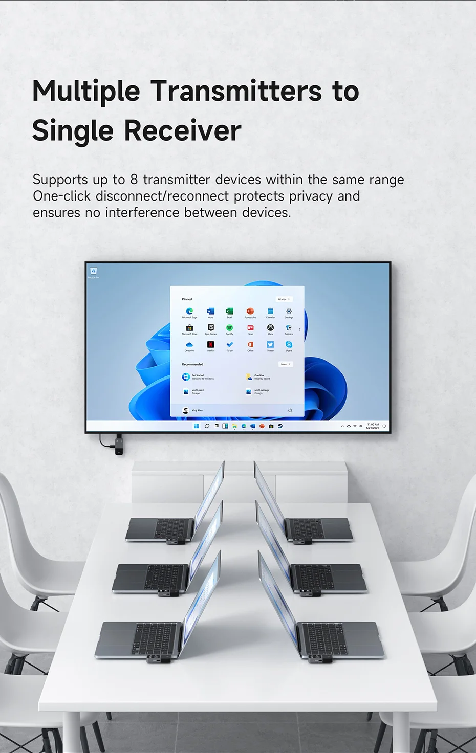 Hagibis GA10 Wireless Display Adapter USB-C Transmitter & HDMI Receiver