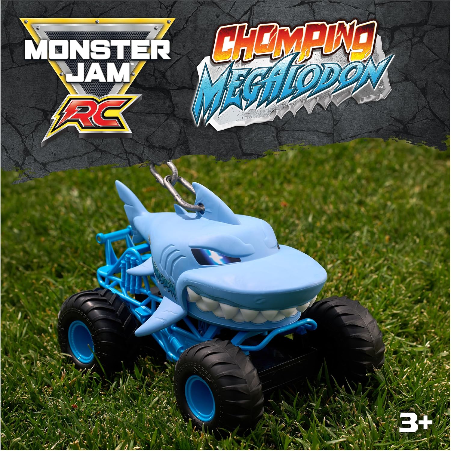 Monster Jam Chomping Megalodon RC Toy Monster Truck, 1:15 Scale