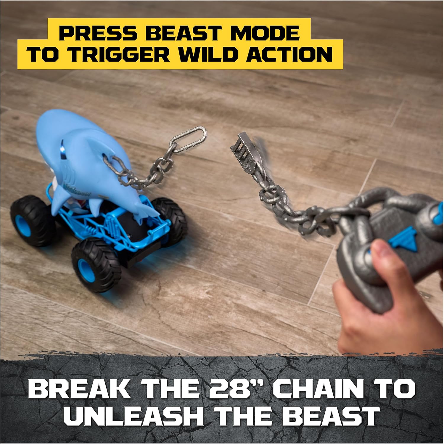 Monster Jam Chomping Megalodon RC Toy Monster Truck, 1:15 Scale