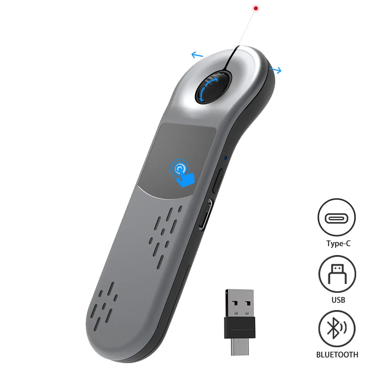 Wireless Presentation Clicker with Touchpad Mouse, Red Laser Pointer and TikTok Scrolling Remote