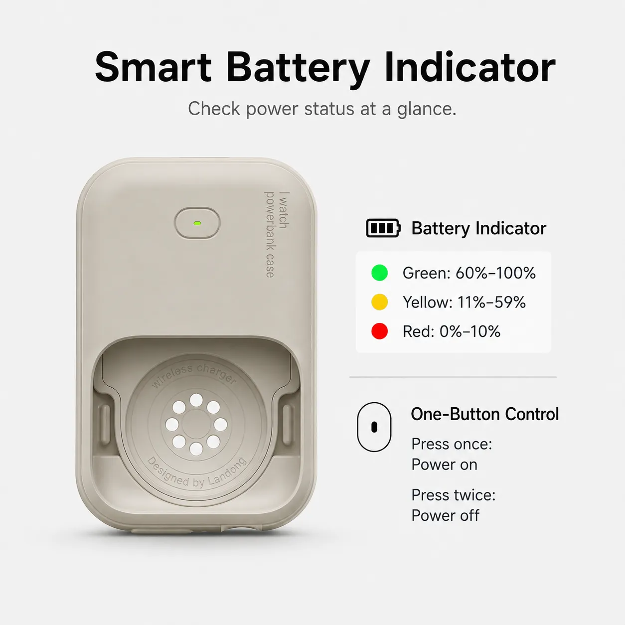 1200mAh Magnetic Wireless Power Bank for Apple Watch – Portable Type-C Rechargeable Charger