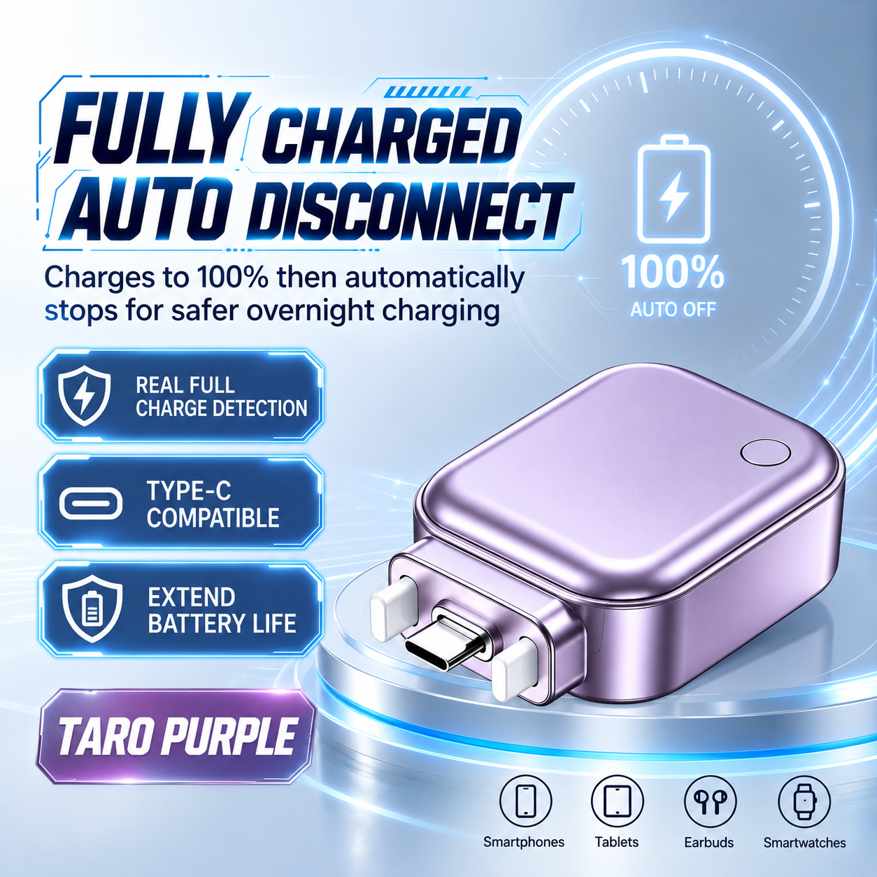 🔥Hot Sale 60% OFF ✨140W Type-C Physical-Disconnect Battery Guard - Auto & Self-Eject Charger