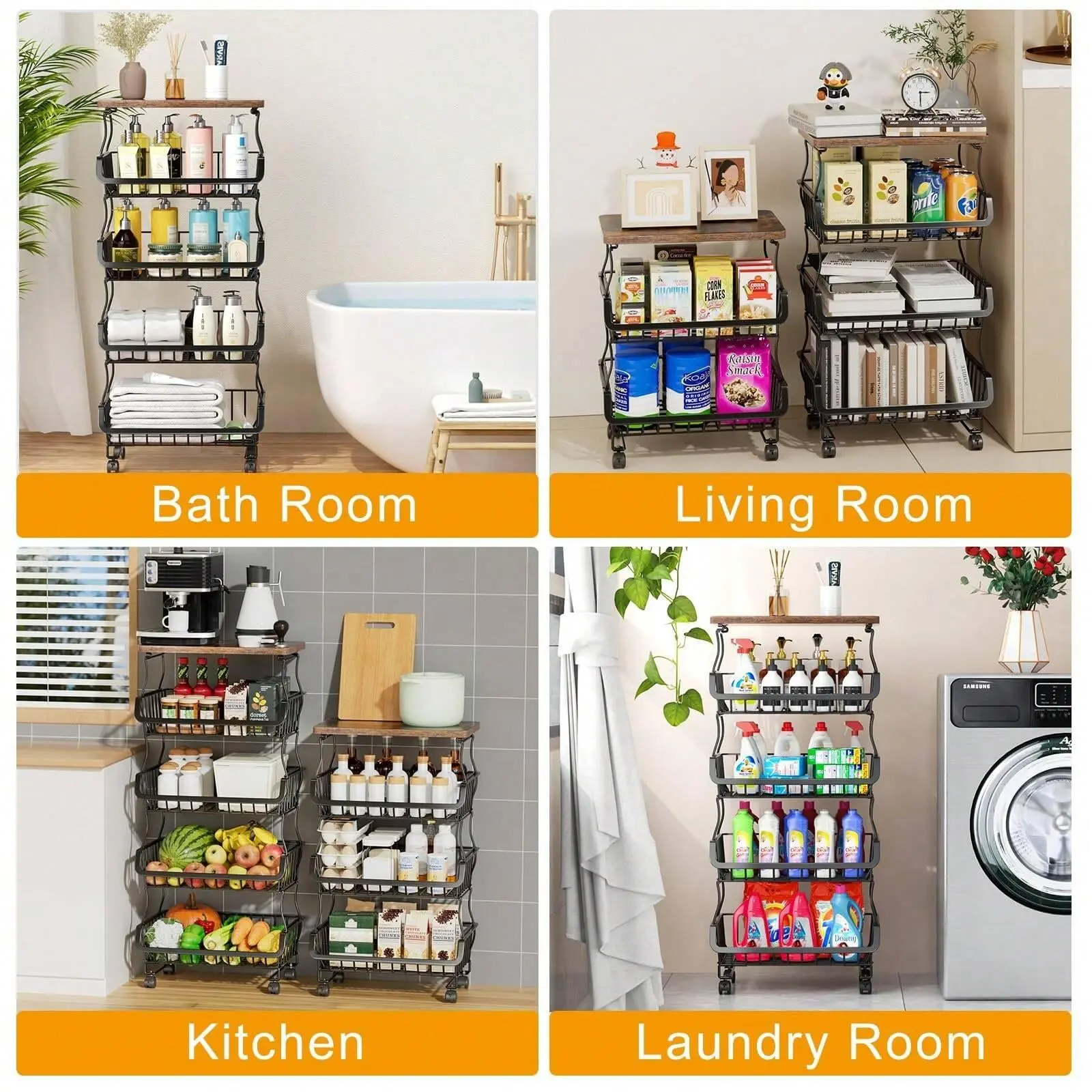 Multi-tier Metal Storage Basket