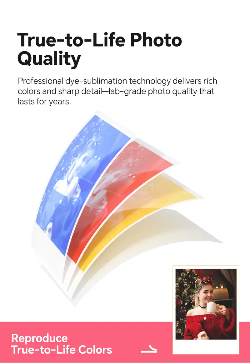 Hanin Z5S Instant Print Camera & 2x3 Portable Bluetooth Photo Printer for iPhone & Android, Full-Color Dye-Sub Ink-Free Printing, Print from Phone or Camera, for Travel, Party, Couple & Family Photos, GiftedInLove