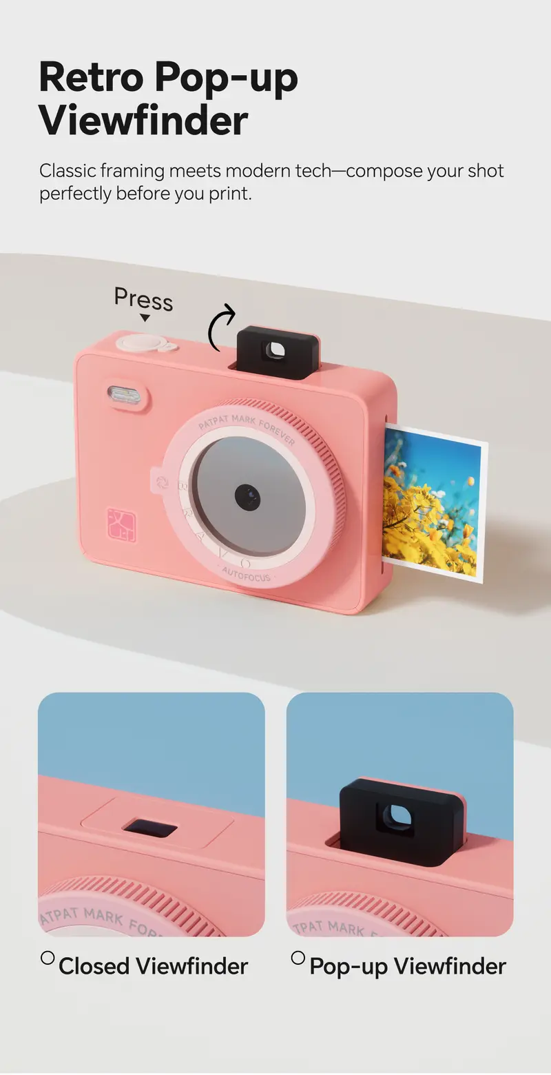 Hanin Z5S Instant Print Camera & 2x3 Portable Bluetooth Photo Printer for iPhone & Android, Full-Color Dye-Sub Ink-Free Printing, Print from Phone or Camera, for Travel, Party, Couple & Family Photos, GiftedInLove