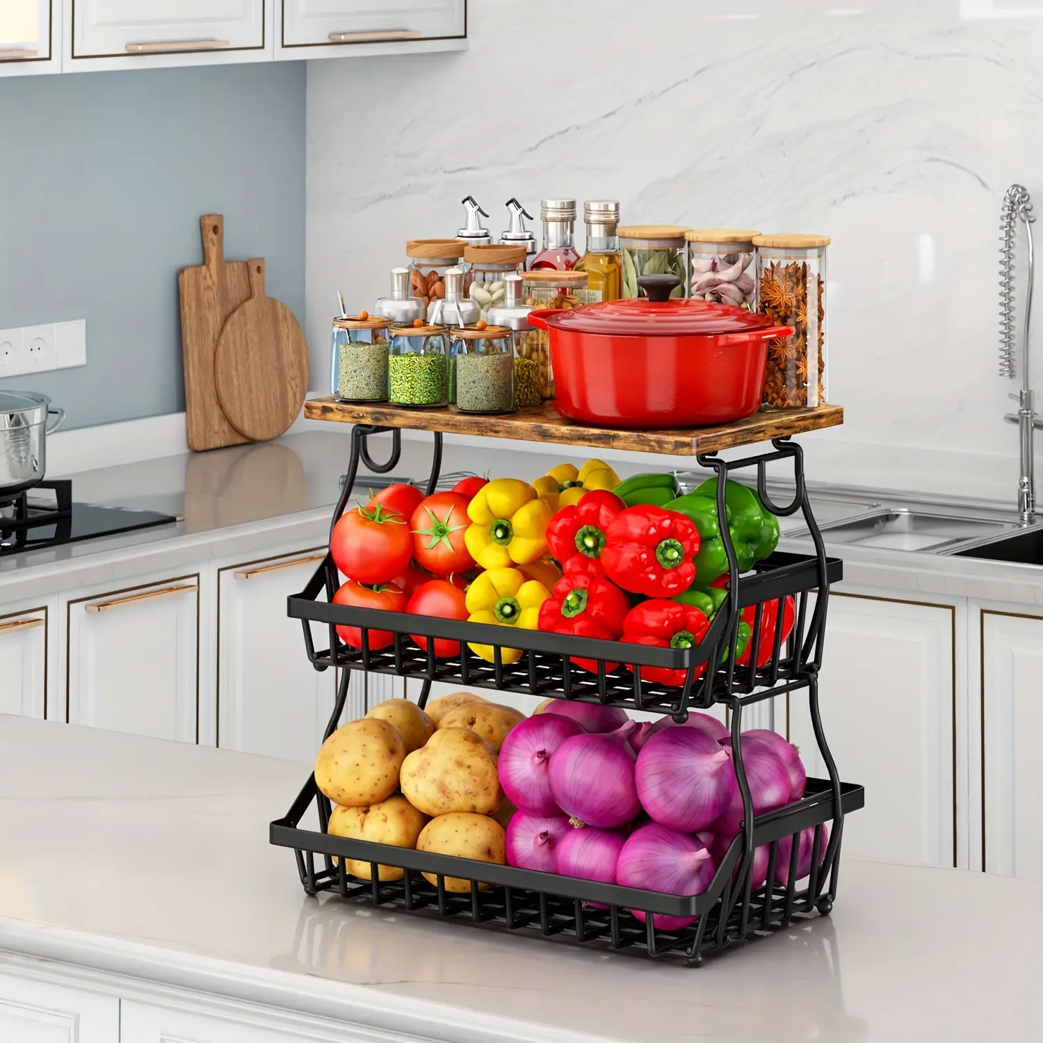 Multi-tier Metal Storage Basket