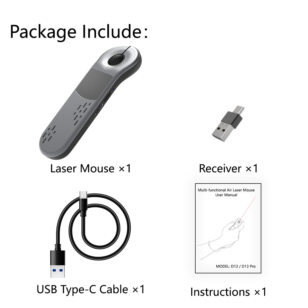 Xring Wireless Presentation Clicker with Touchpad Mouse, Red Laser Pointer and TikTok Scrolling Remote for Office Meetings, Classroom Presentations, Home Entertainment and Travel &ndash; Bluetooth for iPhone, iPad and Android; Pro 2.4G for Mac and Windows