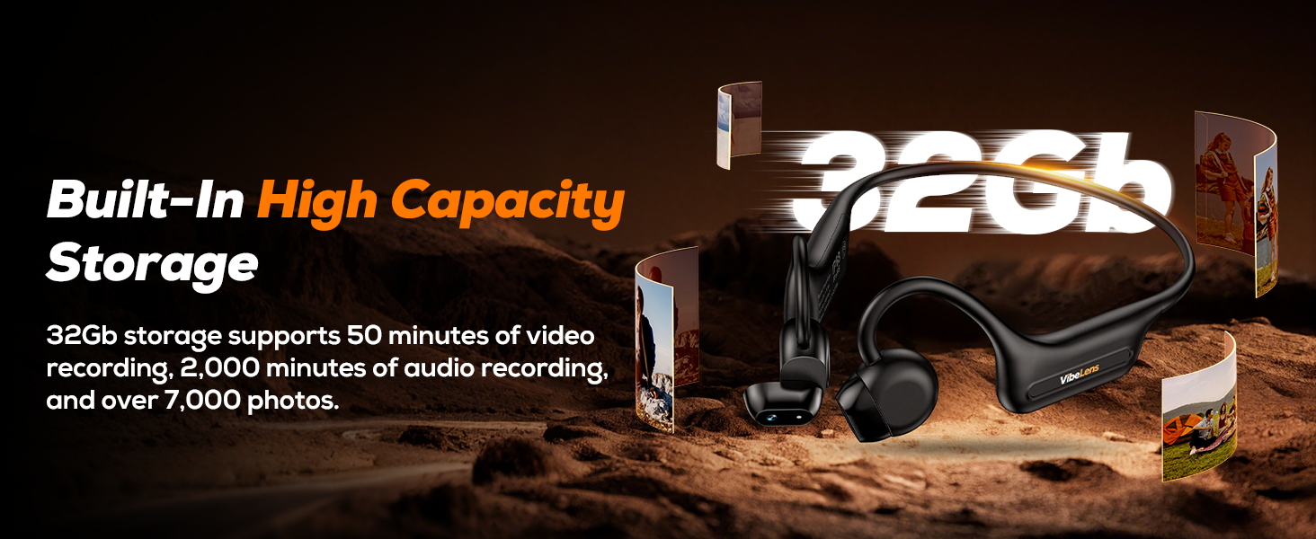 MusicCam Bone Conduction Headphones with Camera