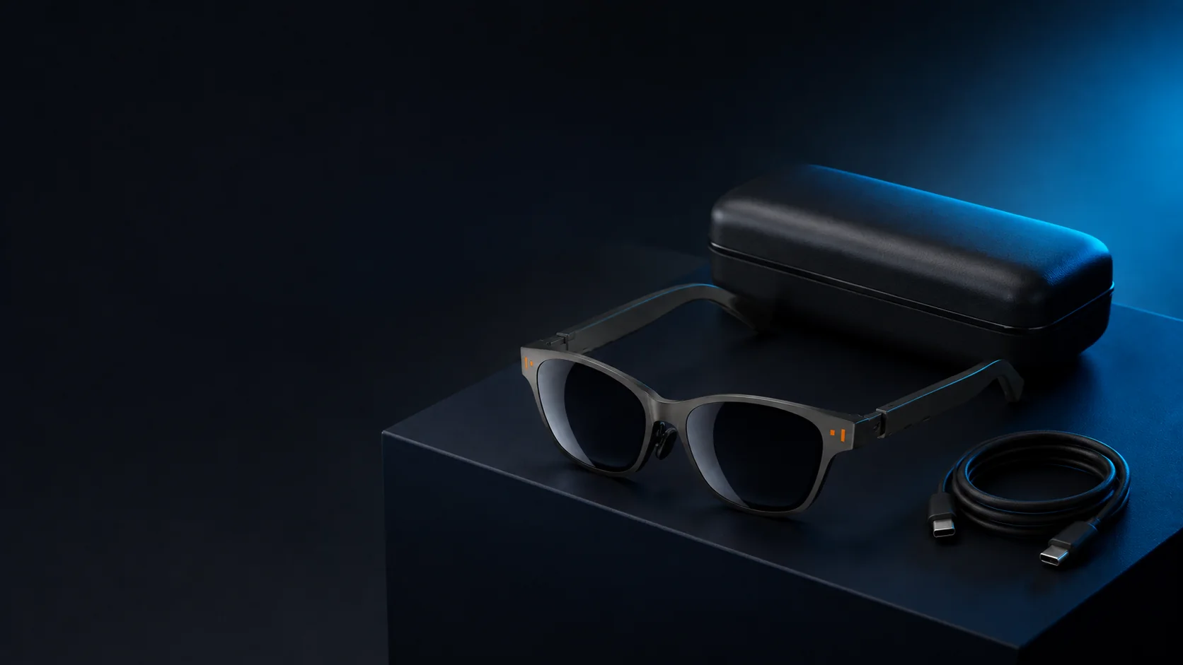 XR AR Glasses mit Etui und USB-C-Kabel