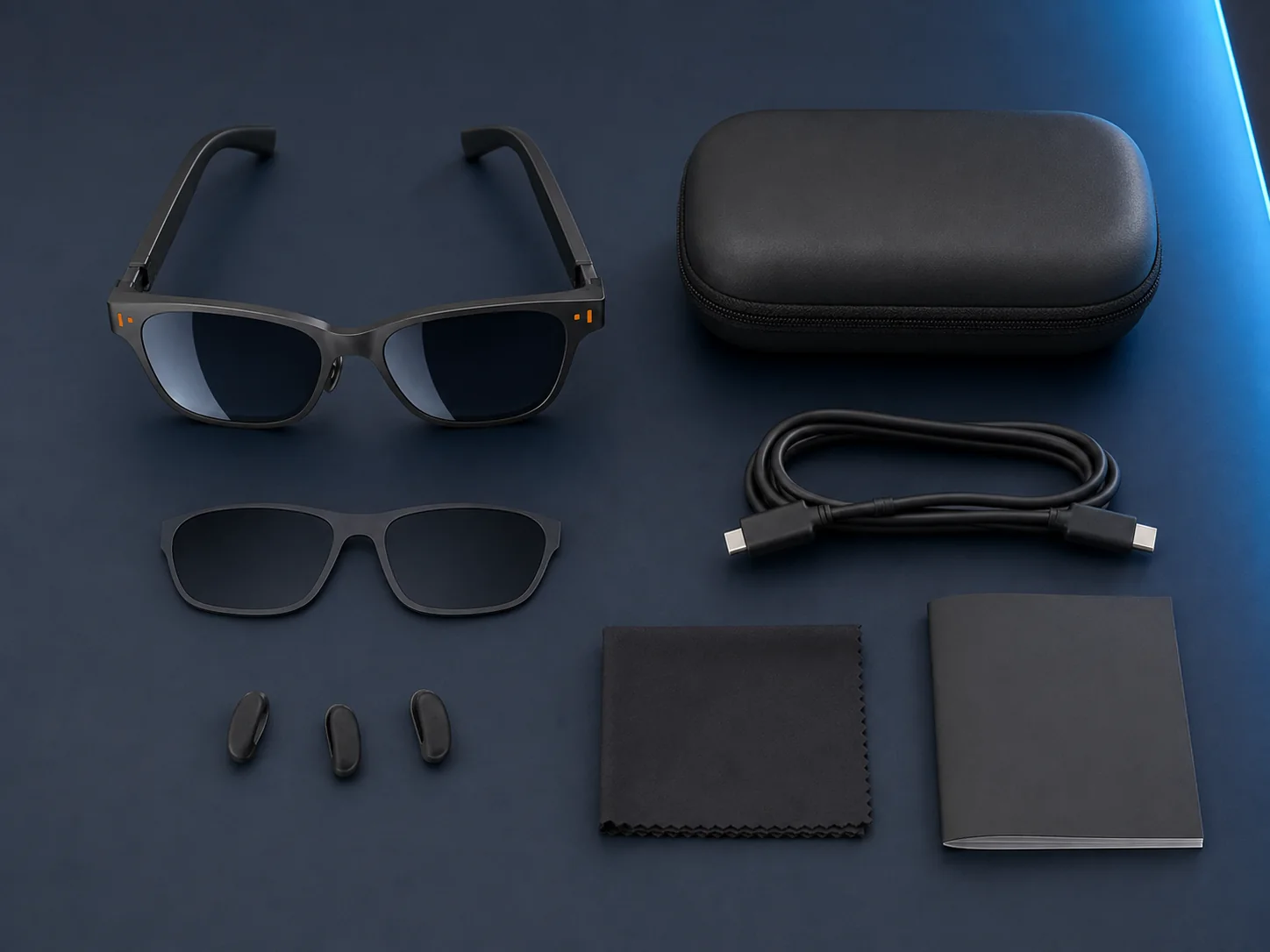Lieferumfang der XR AR Glasses mit Zubeh&ouml;r