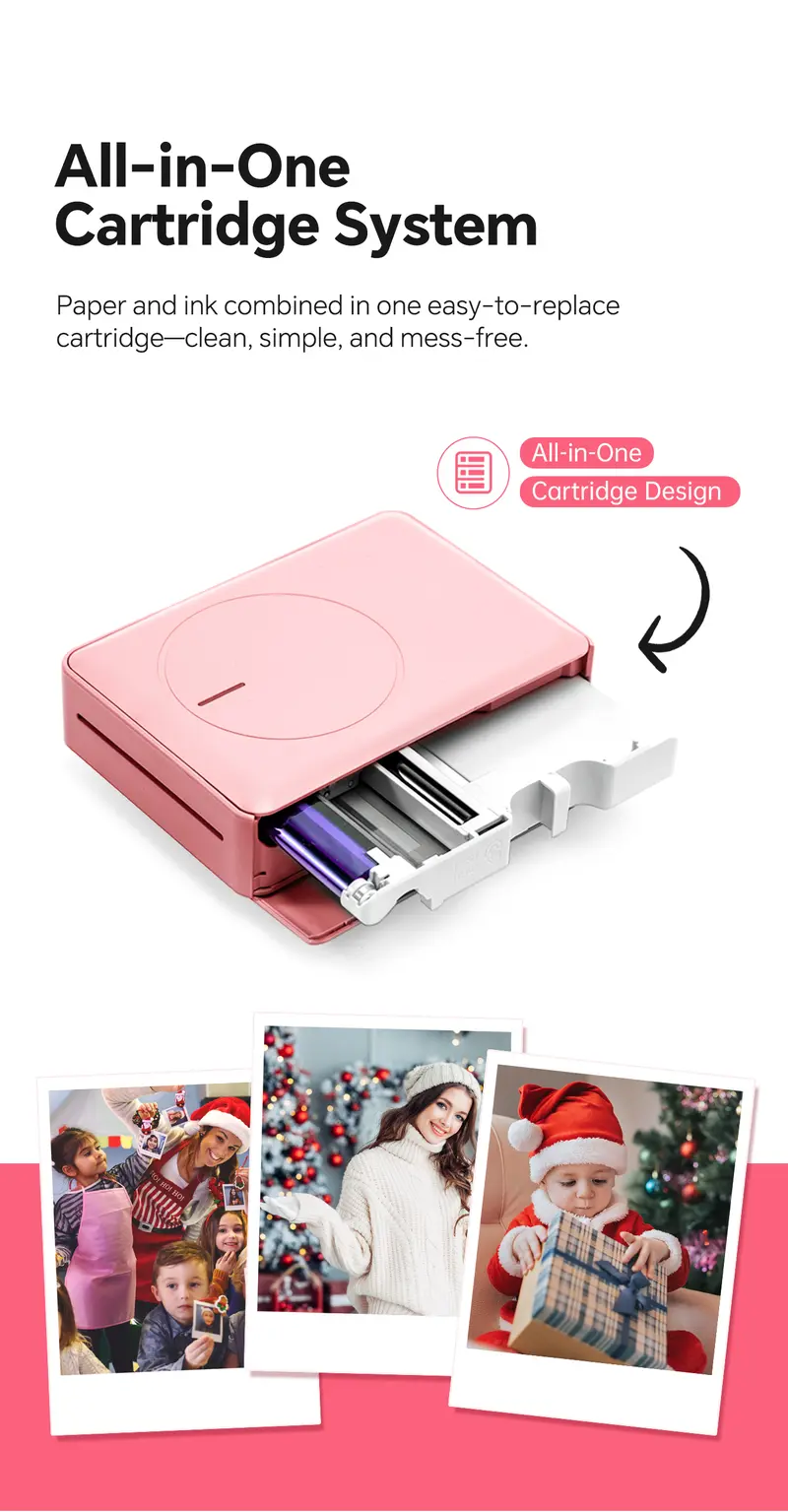 Hanin Z5S Instant Print Camera & 2x3 Portable Bluetooth Photo Printer for iPhone & Android, Full-Color Dye-Sub Ink-Free Printing, Print from Phone or Camera, for Travel, Party, Couple & Family Photos, GiftedInLove