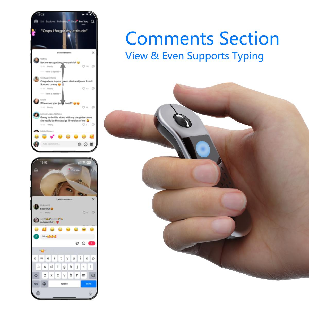 Xring Wireless Presentation Clicker with Touchpad Mouse, Red Laser Pointer and TikTok Scrolling Remote for Office Meetings, Classroom Presentations, Home Entertainment and Travel &ndash; Bluetooth for iPhone, iPad and Android; Pro 2.4G for Mac and Windows
