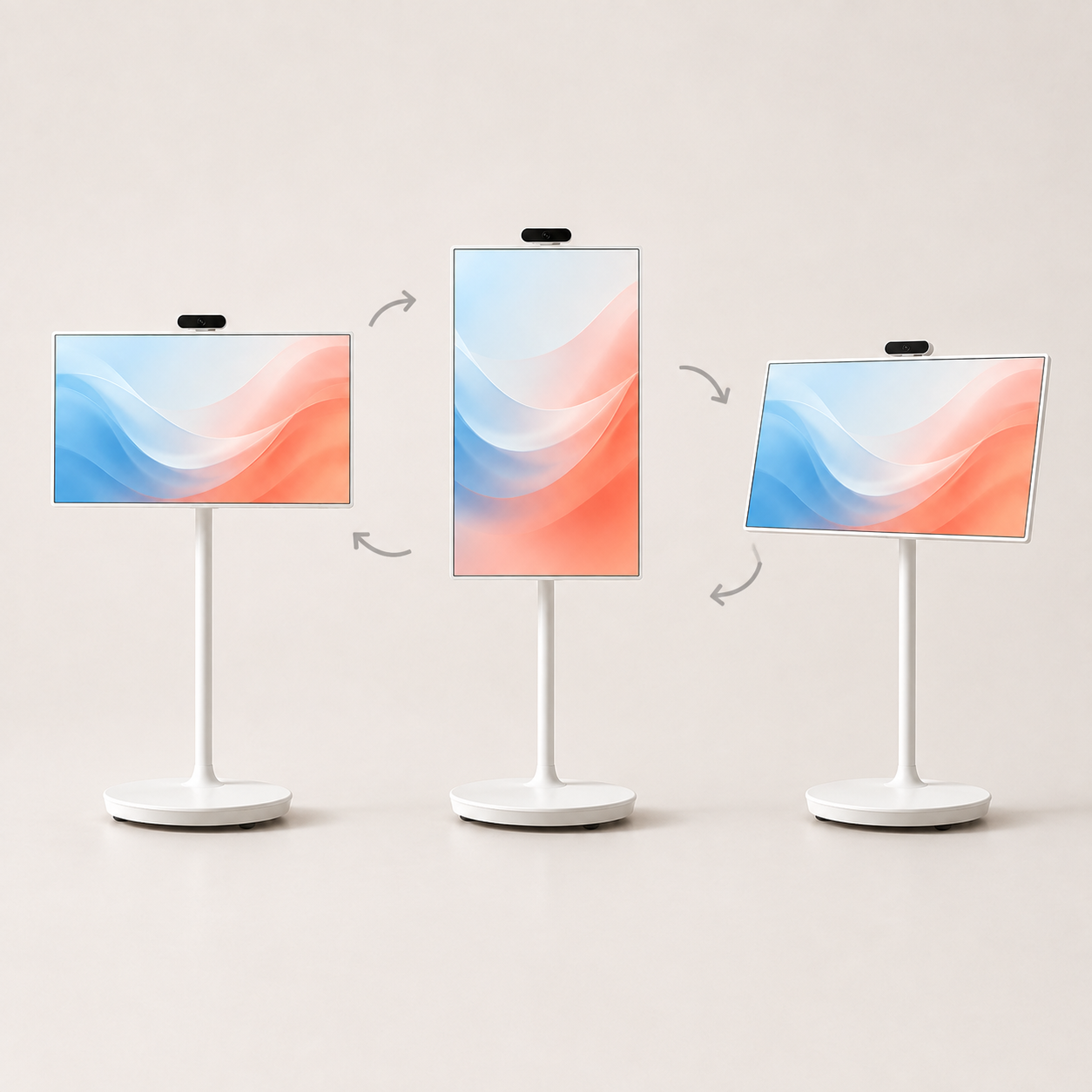 Landscape, portrait and tilted display positions