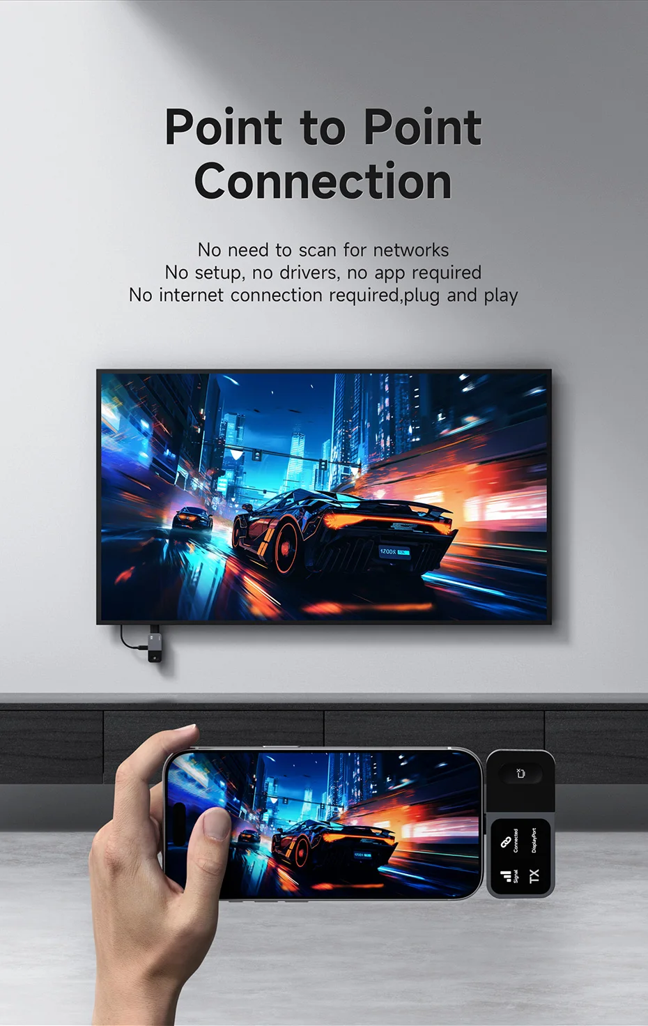 Hagibis GA10 Wireless Display Adapter USB-C Transmitter & HDMI Receiver