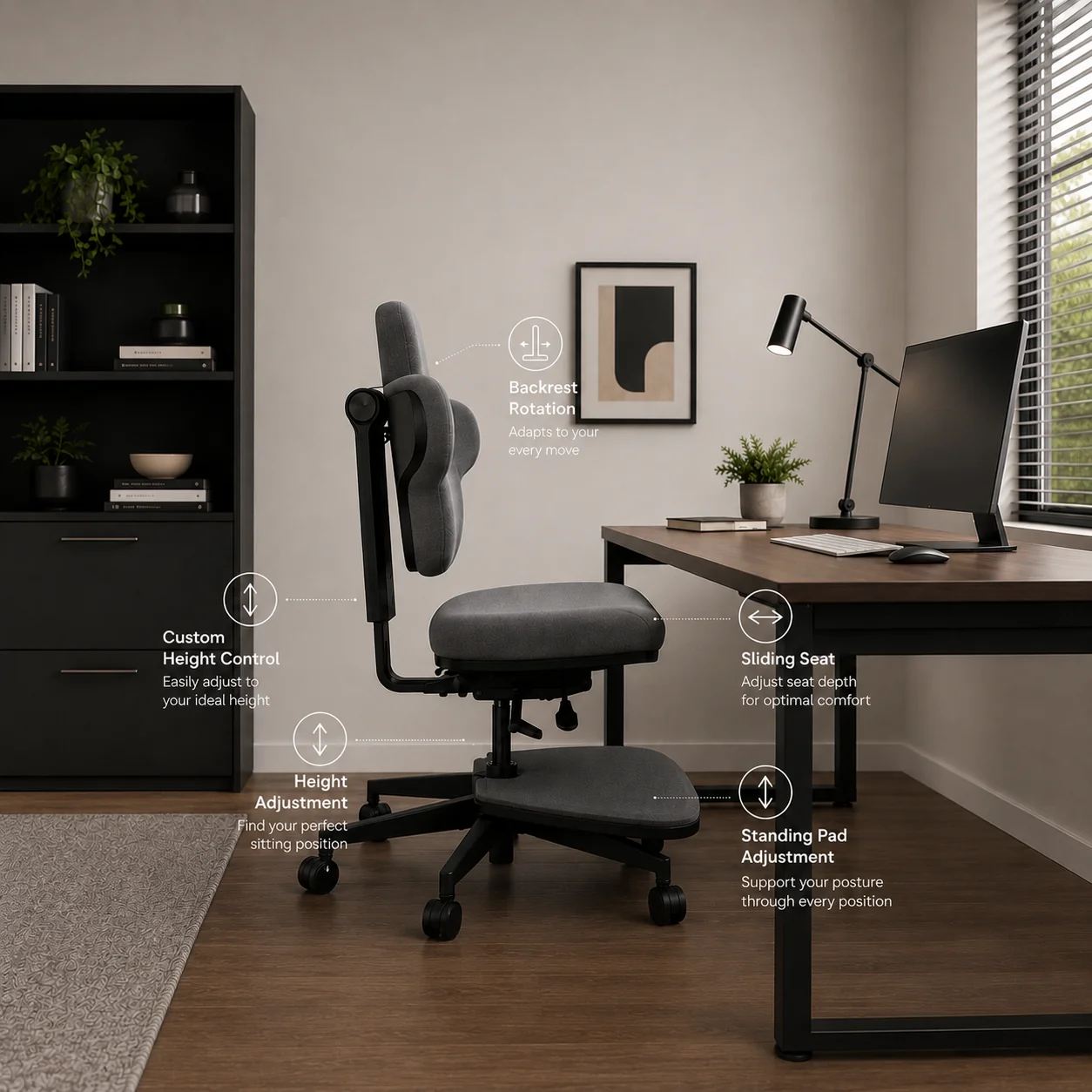 Standing desk ergonomic chair